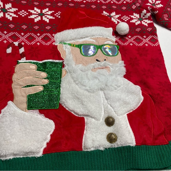 Holiday Time Santa Sweater. Men’s size Medium (38-40). Pre-owned. Cup pocket. - Picture 2 of 12